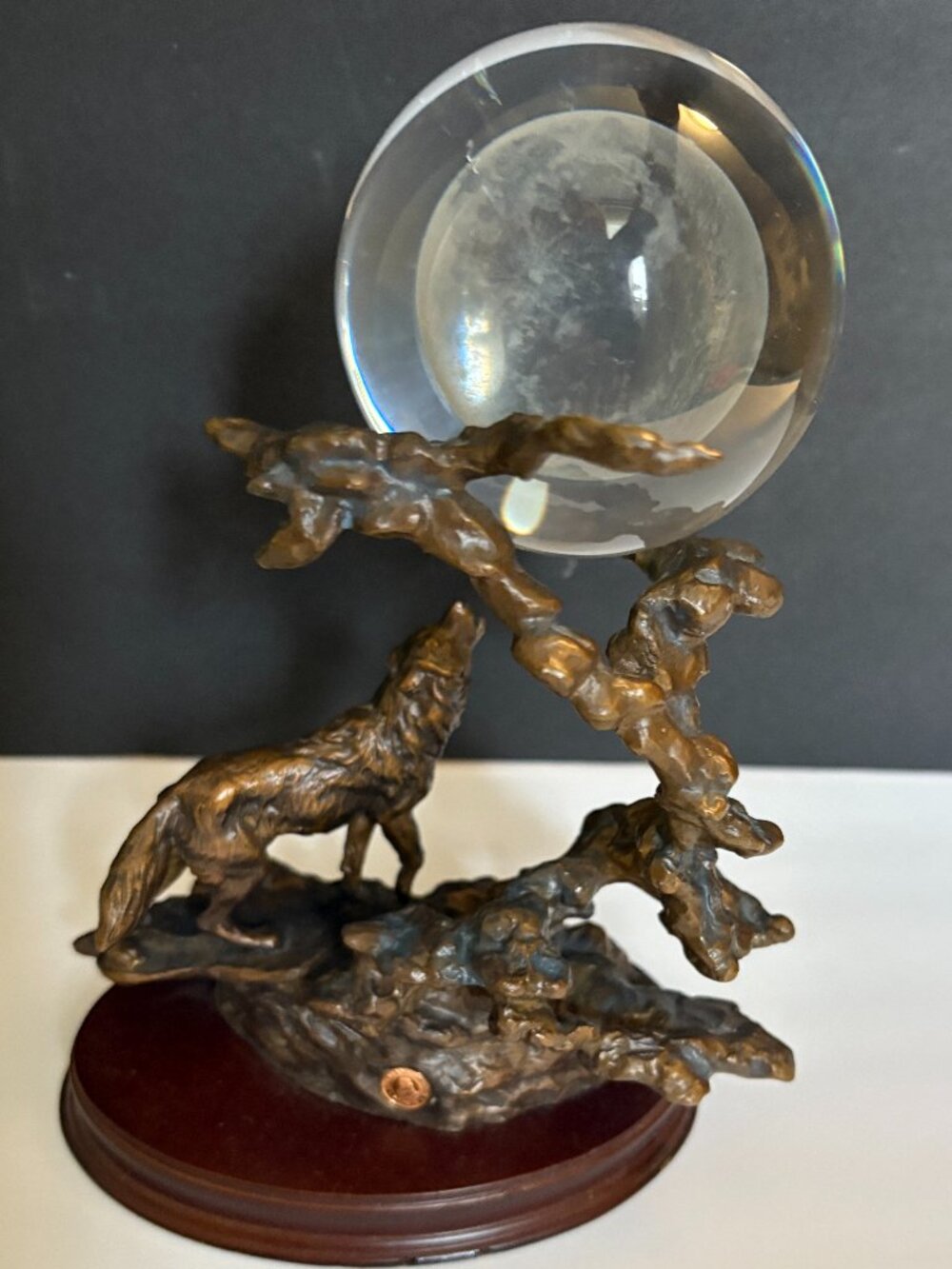 " Vision of The Arctic Sky" by Steven Lord Bronz Wolf and Eagle Sculpture
